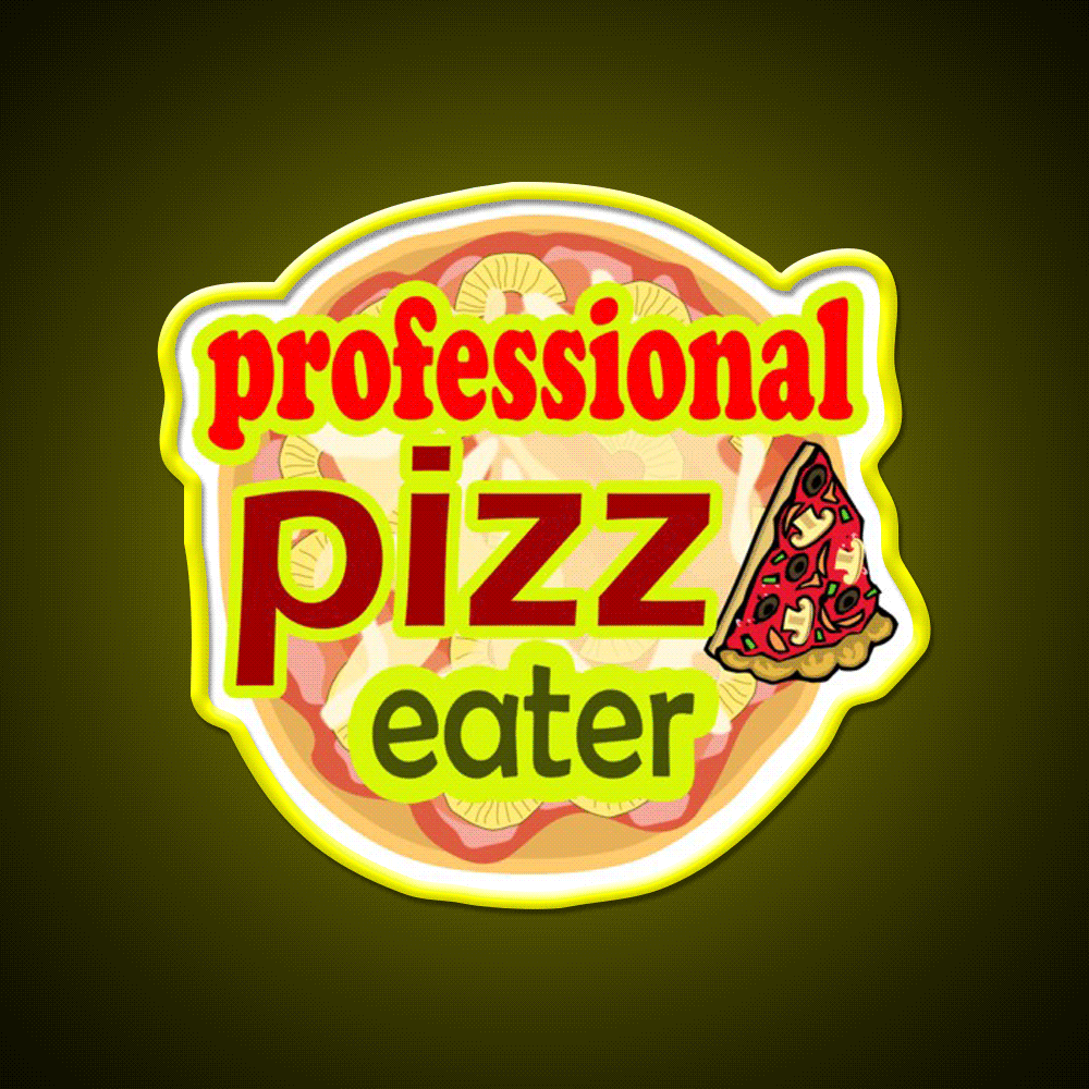 Professional Pizza Eater Fast Food Led Neon Sign For Burger Place Rgb Color - Custom LED neon sign front view