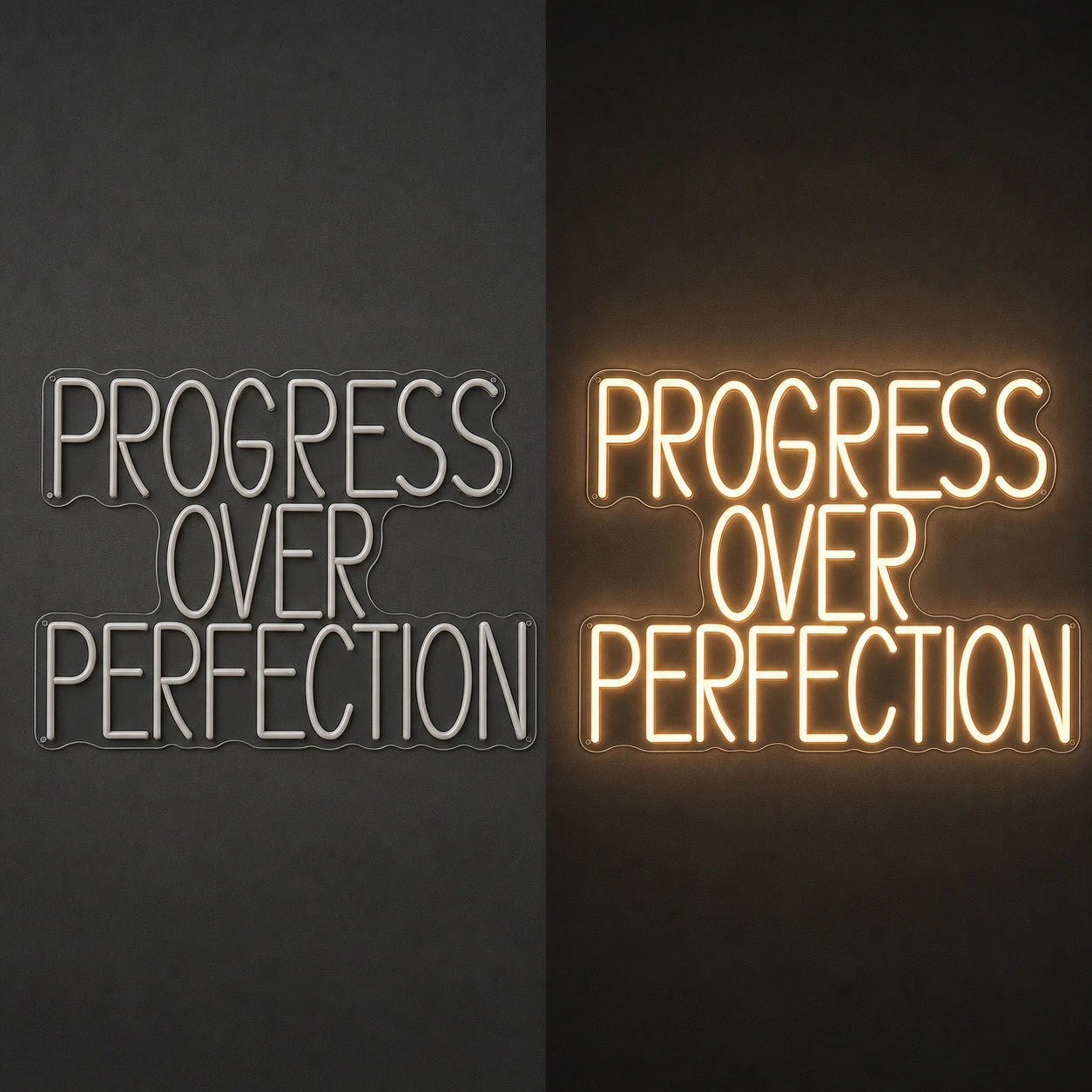 Progress LED Neon Sign Garage Man Cave Neon Sign day and night comparison