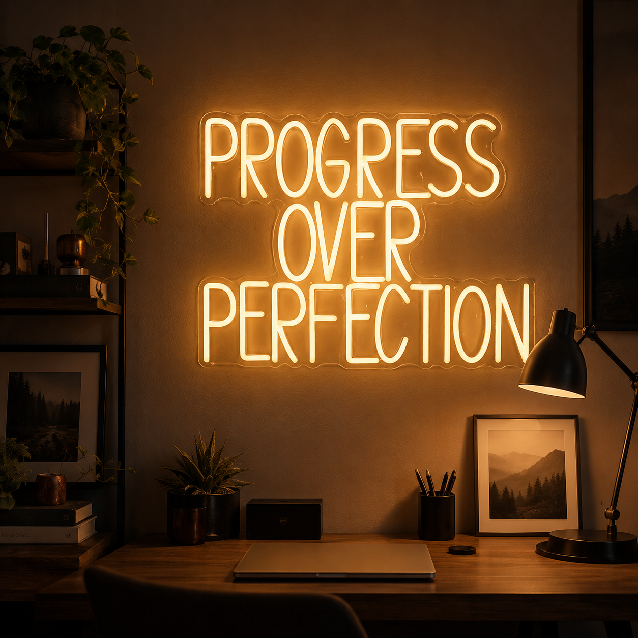 Progress Over Perfection LED Neon Sign - 02 High-Converting Product Image