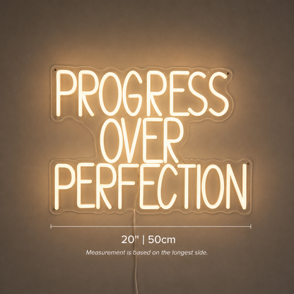 Progress Over Perfection LED Neon Sign - 04 Size Image