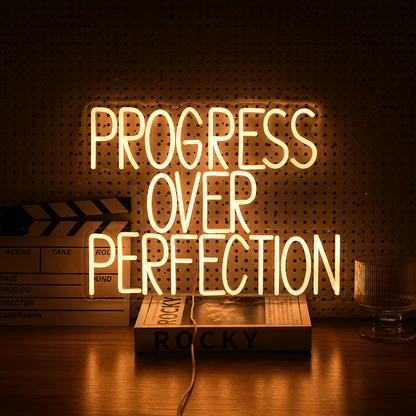 Progress Over Perfection LED Neon Sign - Shineneon