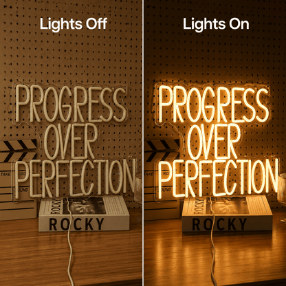 Progress Over Perfection LED Neon Sign - Shineneon