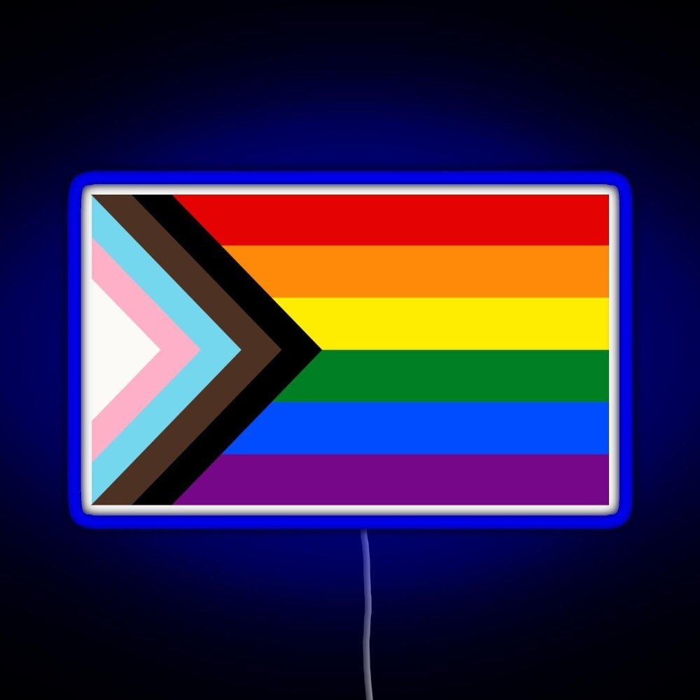 Progress Pride Flag Rgb Led Neon Sign Pop Wall Art - Shineneon