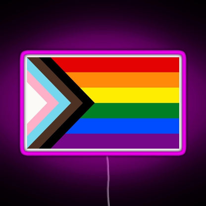 Progress Pride Flag Rgb Led Neon Sign Pop Wall Art - Shineneon