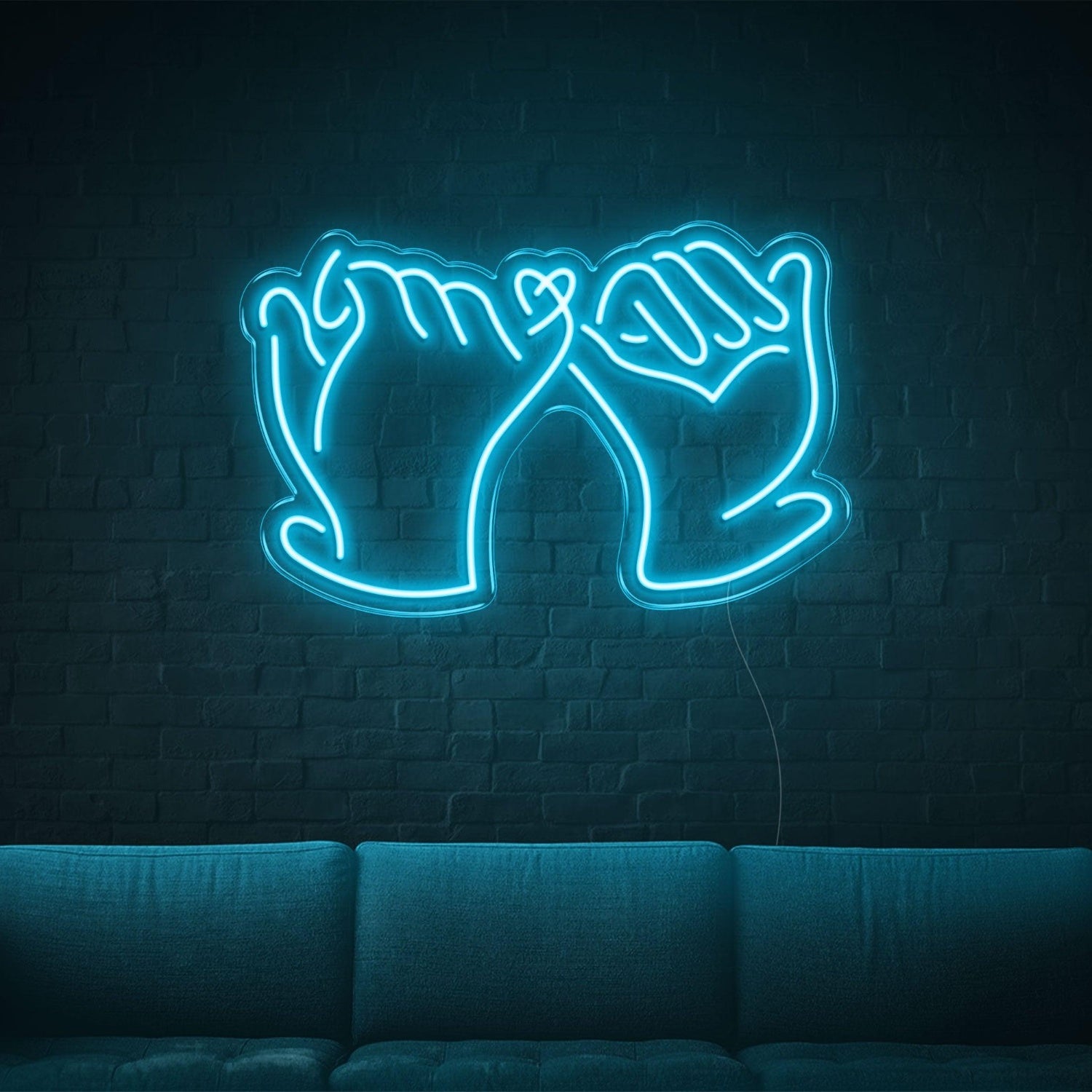 Promise Hands-Heart White Led Neon Sign For Romantic Indoor Decor | Shineneon