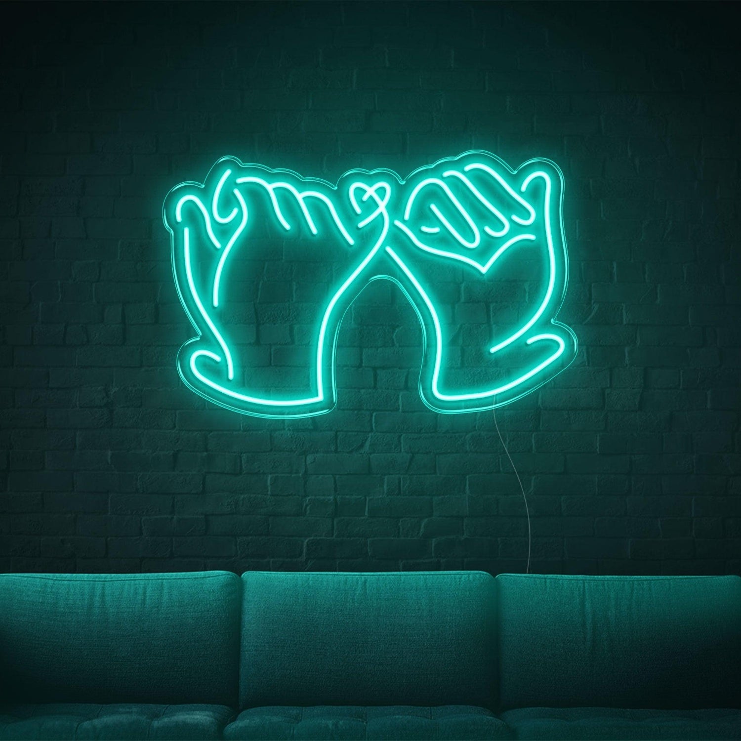 Promise Hands-Heart White Led Neon Sign For Romantic Indoor Decor | Shineneon