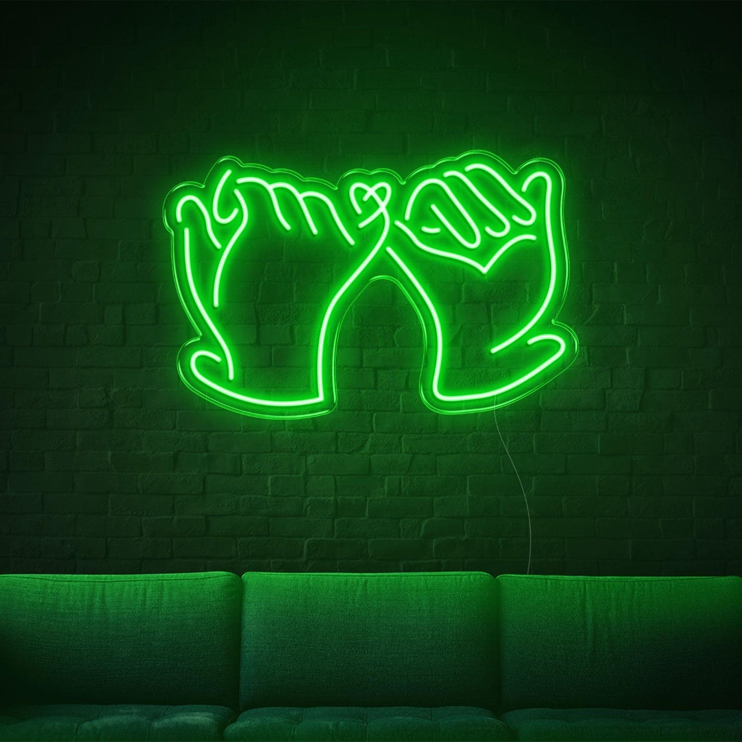 Promise Hands-Heart White Led Neon Sign For Romantic Indoor Decor | Shineneon