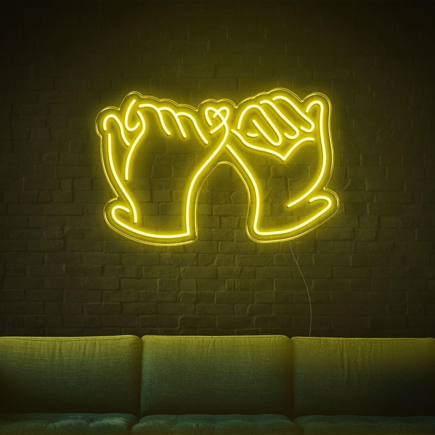 Promise Hands-Heart White Led Neon Sign For Romantic Indoor Decor | Shineneon