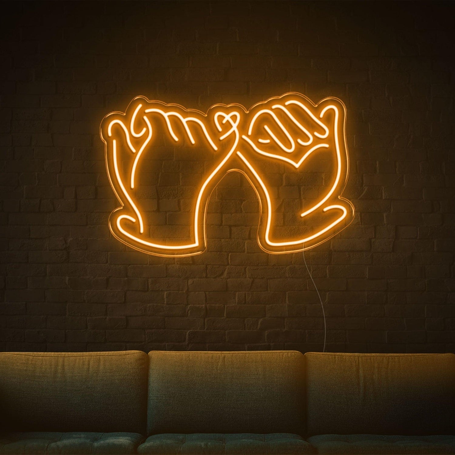 Promise Hands-Heart White Led Neon Sign For Romantic Indoor Decor | Shineneon