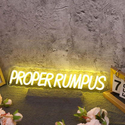 Proper Rumpus Yellow Led Neon Sign - Shineneon