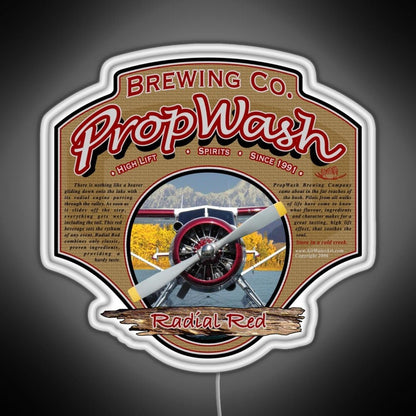 Propwash Brewing Co Radial Red Dhc 2 Beaver Rgb Led Neon Sign Pop Wall Art - Shineneon