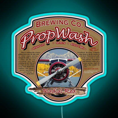 Propwash Brewing Co Radial Red Dhc 2 Beaver Rgb Led Neon Sign Pop Wall Art - Shineneon