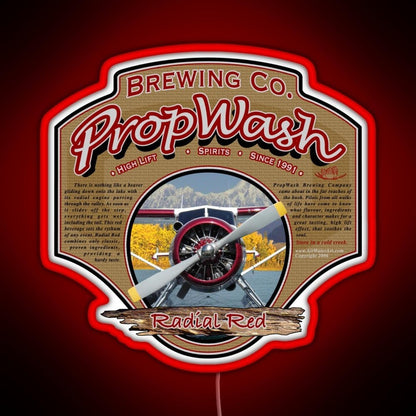 Propwash Brewing Co Radial Red Dhc 2 Beaver Rgb Led Neon Sign Pop Wall Art - Shineneon