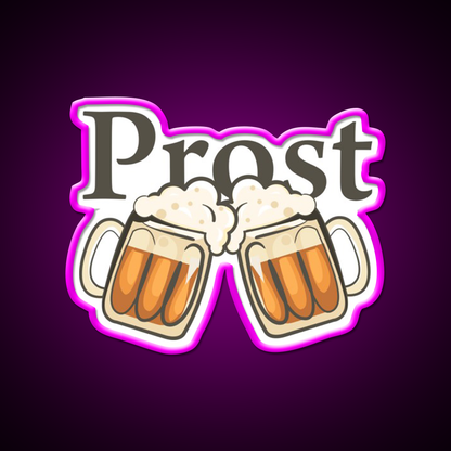 Prost 2024 Beer Bar Decor Led Neon Sign Rgb Color - Neon sign mounted on wall in room