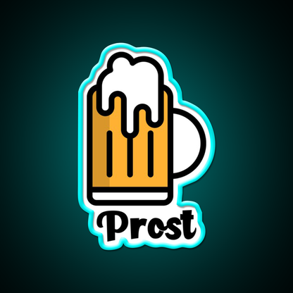 Prost Beer Bar Decor Led Neon Sign Rgb Color - Size and dimension reference