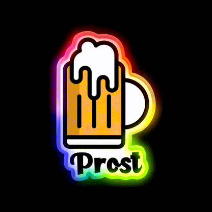 Prost Beer Bar Decor Led Neon Sign Rgb Color - LED neon sign close-up detail