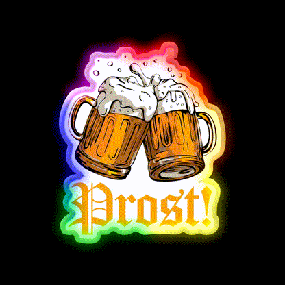 Prost Oktoberfest Beer Bar Decor Led Neon Sign Rgb Color - LED neon sign close-up detail