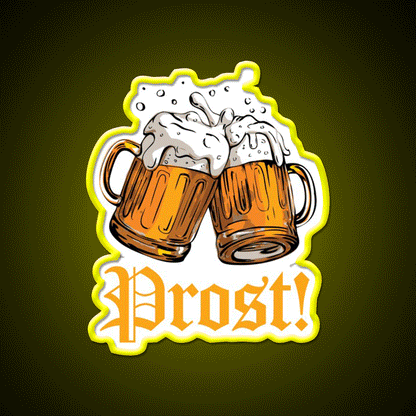 Prost Oktoberfest Beer Bar Decor Led Neon Sign Rgb Color - Custom LED neon sign front view