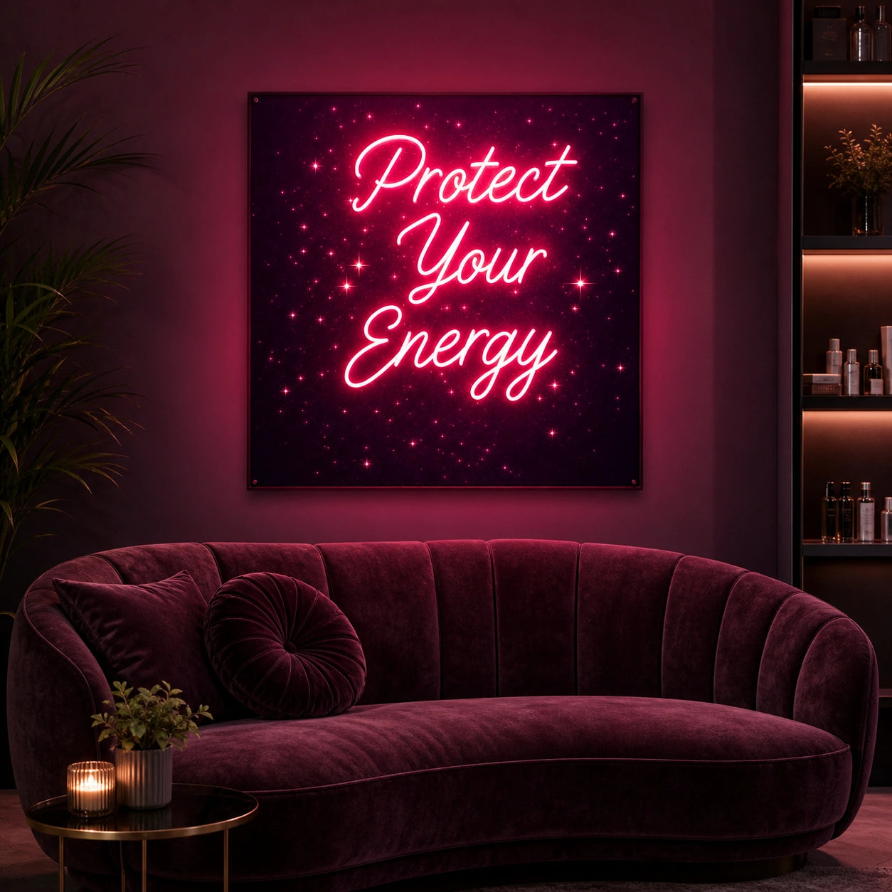 Protect Your Energy LED Neon Sign Garage Man Cave Neon Sign real lifestyle scene