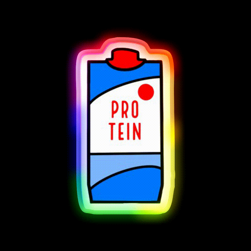 Protein Milk Gym Fitness Led Neon Sign Rgb Color