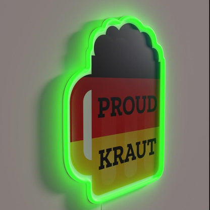 Proud Kraut Beer Mug With German Flag Rgb Led Neon Sign - Shineneon