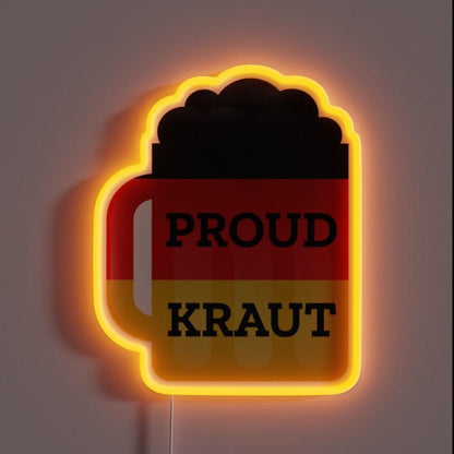 Proud Kraut Beer Mug With German Flag Rgb Led Neon Sign - Shineneon