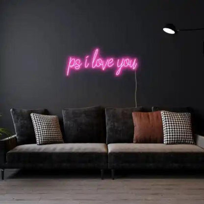 Ps I Love You Pink Led Neon Sign For Wedding Home Decor | Shineneon