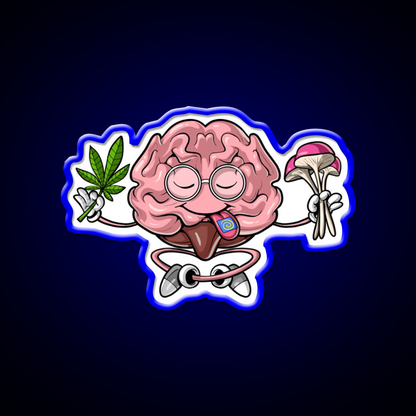 Psychedelic Brain Hemp Inspired Green Leaf Led Neon Sign Rgb Color - LED neon sign view 5