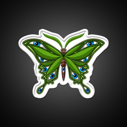 Psychedelic Butterfly Hemp Inspired Green Leaf Led Neon Sign Rgb Color - LED neon sign view 11