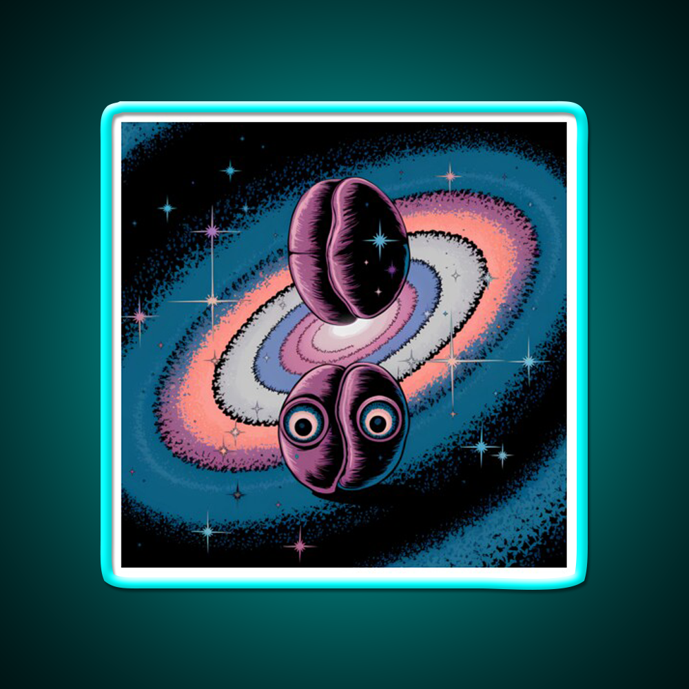 Psychedelic Coffee Explosion Of Flavor Led Neon Sign Espresso Bar Art Rgb Color