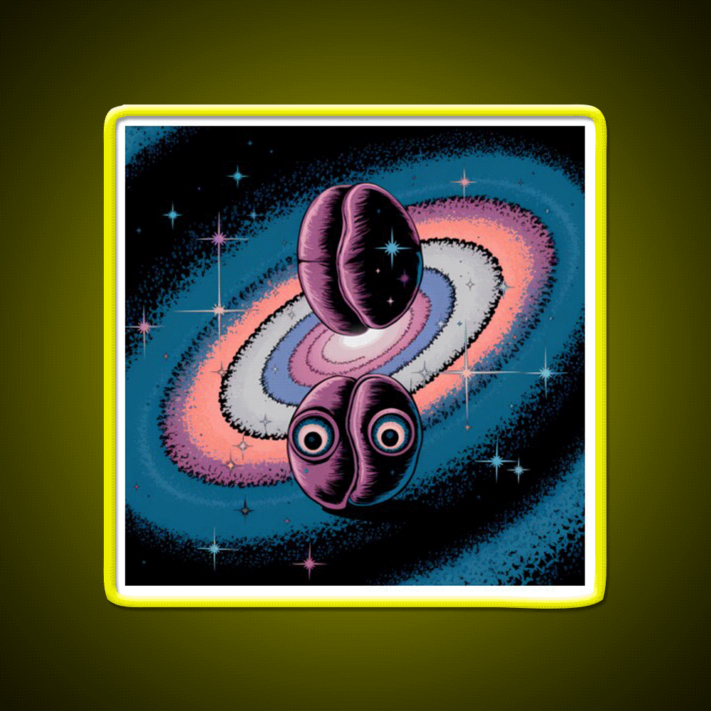 Psychedelic Coffee Explosion Of Flavor Led Neon Sign Espresso Bar Art Rgb Color