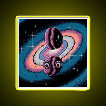 Psychedelic Coffee Explosion Of Flavor Led Neon Sign Espresso Bar Art Rgb Color