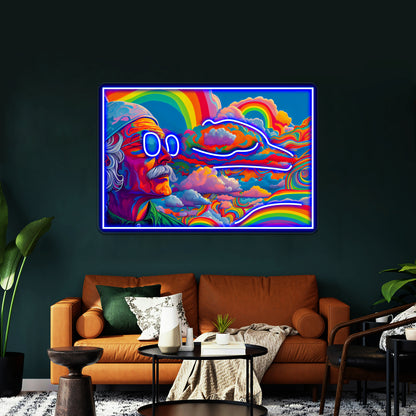 Psychedelic Dreams Lsd Rainbow Print Wall Artwork Neon Signs