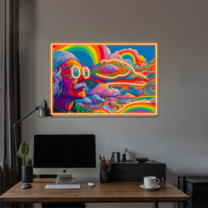 Psychedelic Dreams Lsd Rainbow Print Wall Artwork Neon Signs