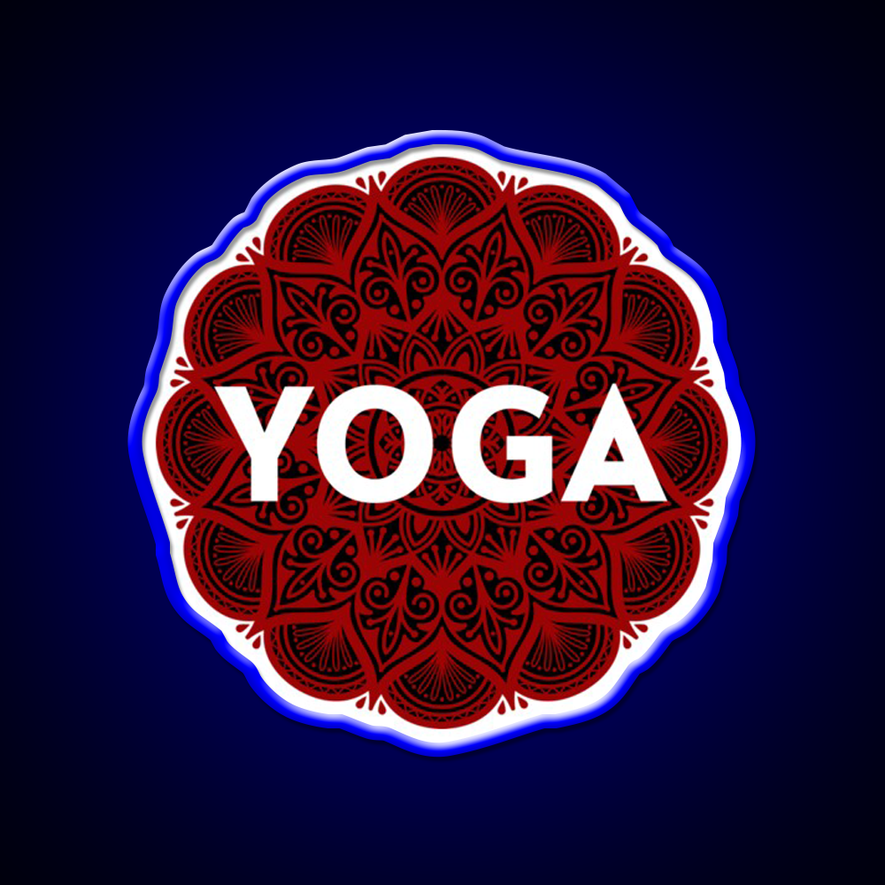 Psychedelic Floral Yoga Led Neon Sign For Wellness Space Rgb Color