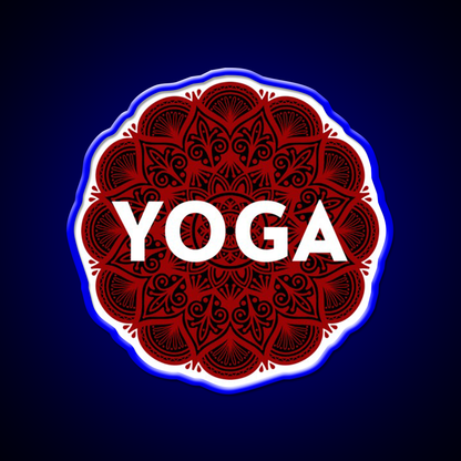 Psychedelic Floral Yoga Led Neon Sign For Wellness Space Rgb Color