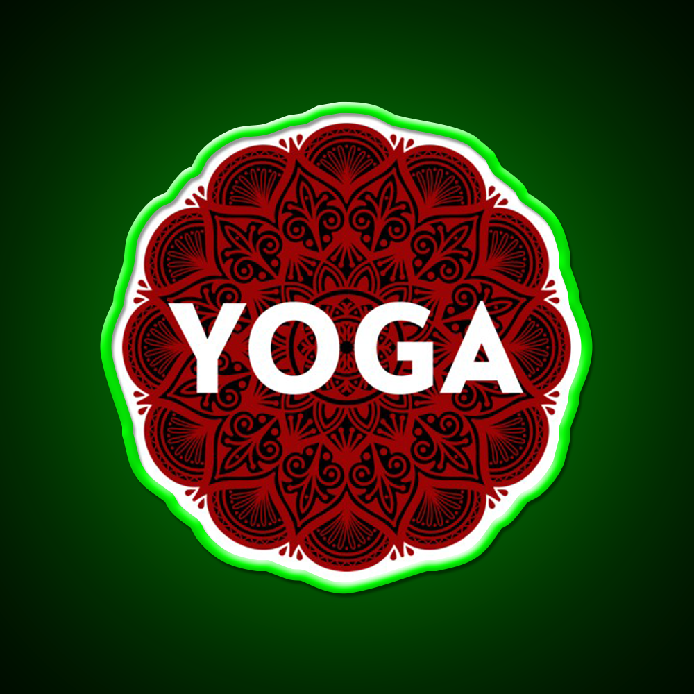 Psychedelic Floral Yoga Led Neon Sign For Wellness Space Rgb Color