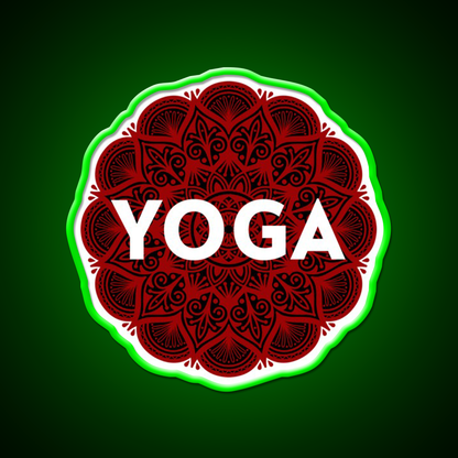 Psychedelic Floral Yoga Led Neon Sign For Wellness Space Rgb Color