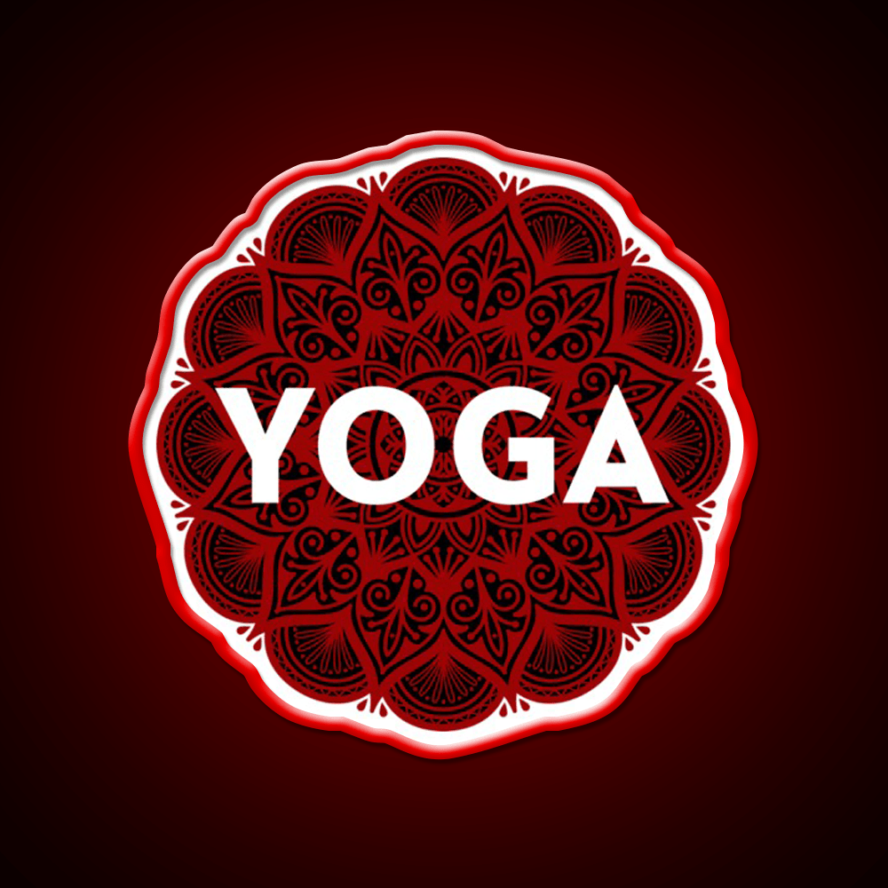 Psychedelic Floral Yoga Led Neon Sign For Wellness Space Rgb Color - Shineneon