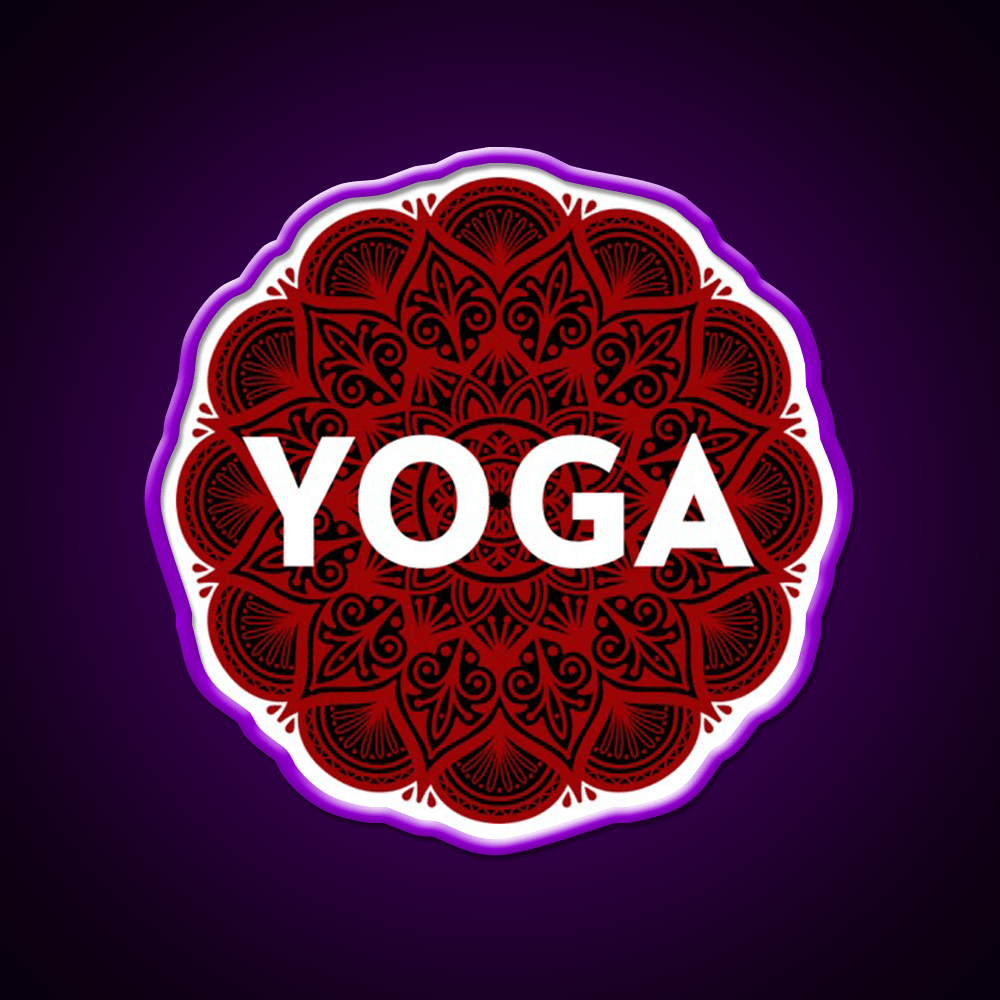 Psychedelic Floral Yoga Led Neon Sign For Wellness Space Rgb Color - Shineneon
