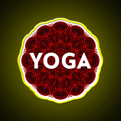Psychedelic Floral Yoga Led Neon Sign For Wellness Space Rgb Color