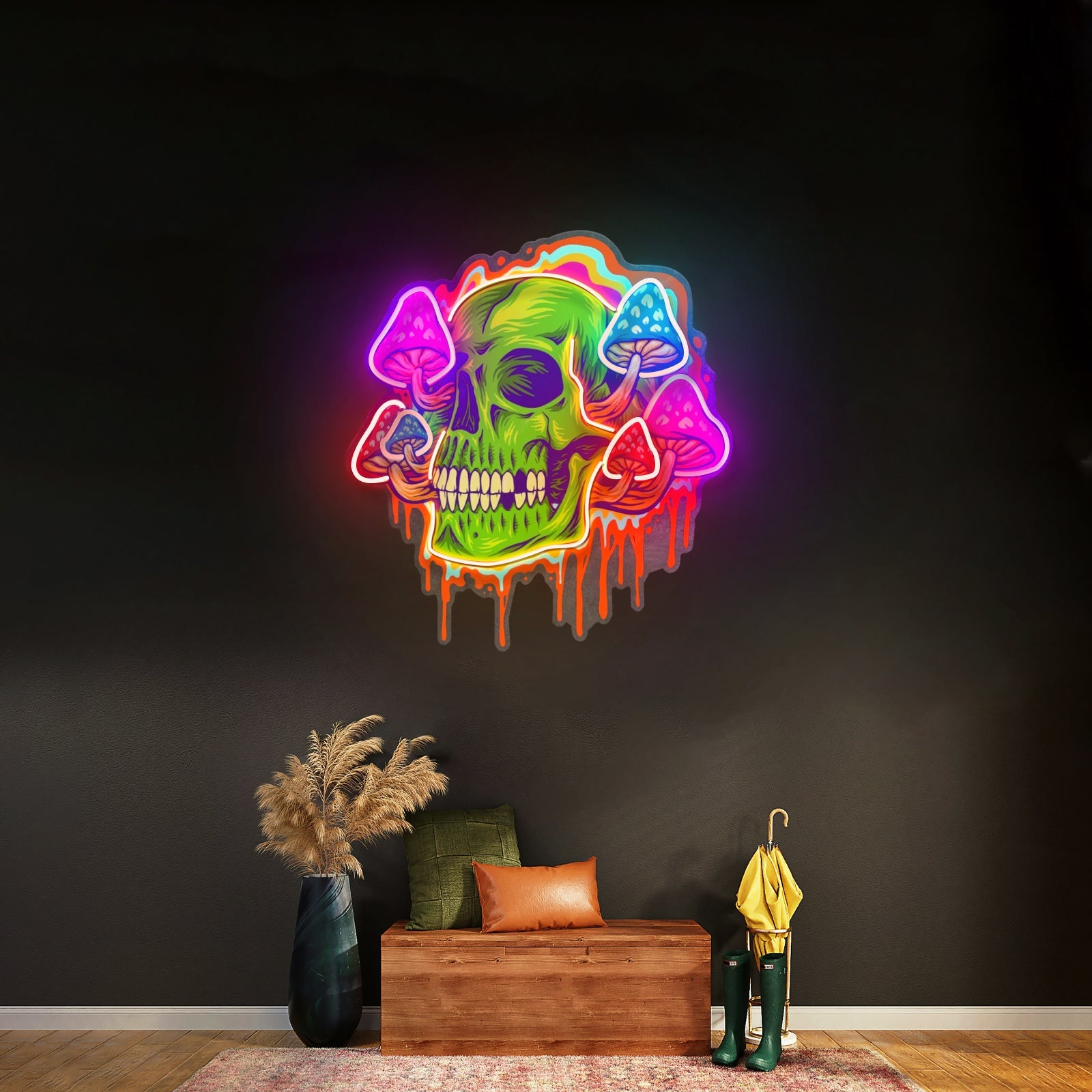 Psychedelic Head Skull Led Neon Sign Light Custom Led Signs - Shineneon