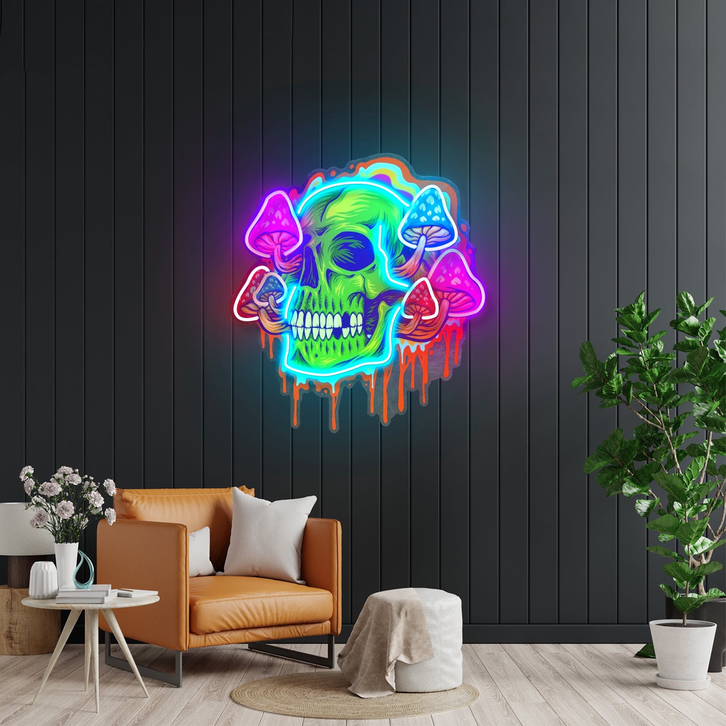 Psychedelic Head Skull Led Neon Sign Light Custom Led Signs