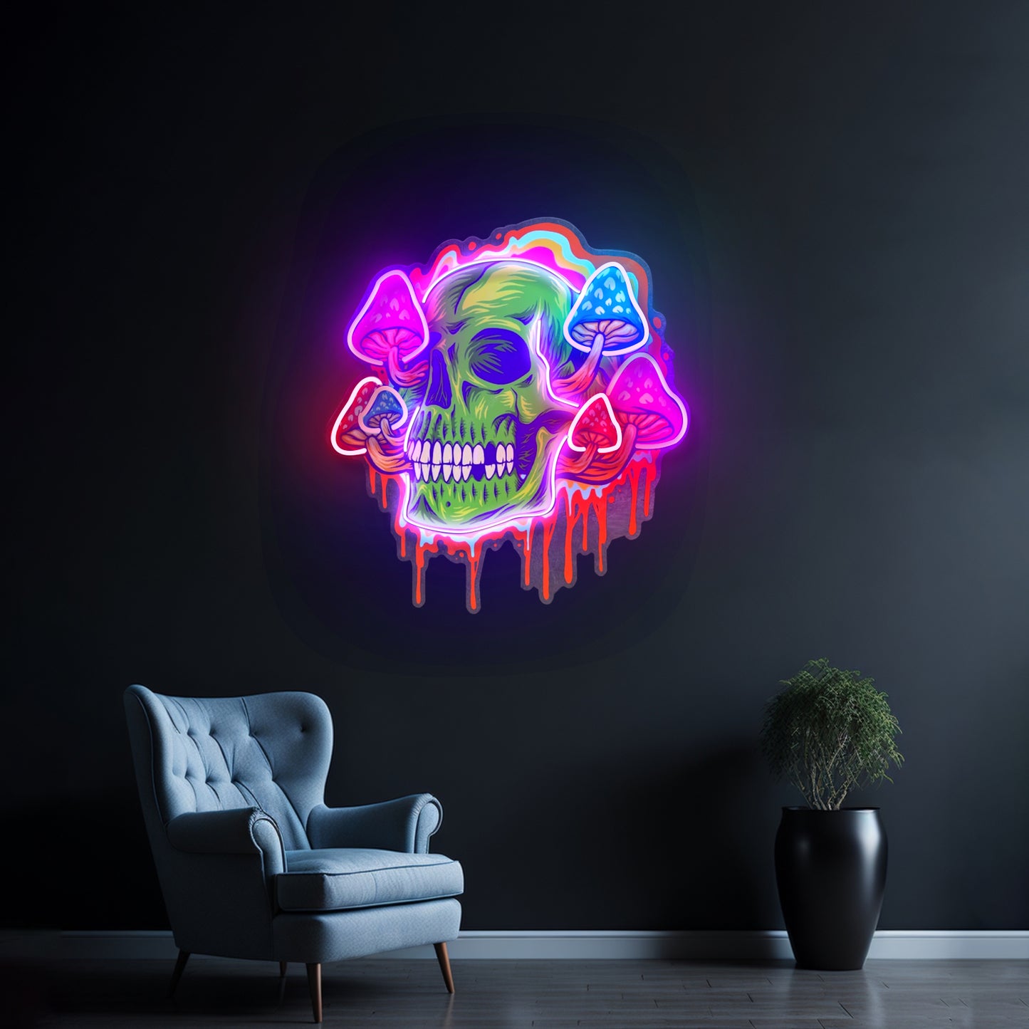 Psychedelic Head Skull Led Neon Sign Light Custom Led Signs