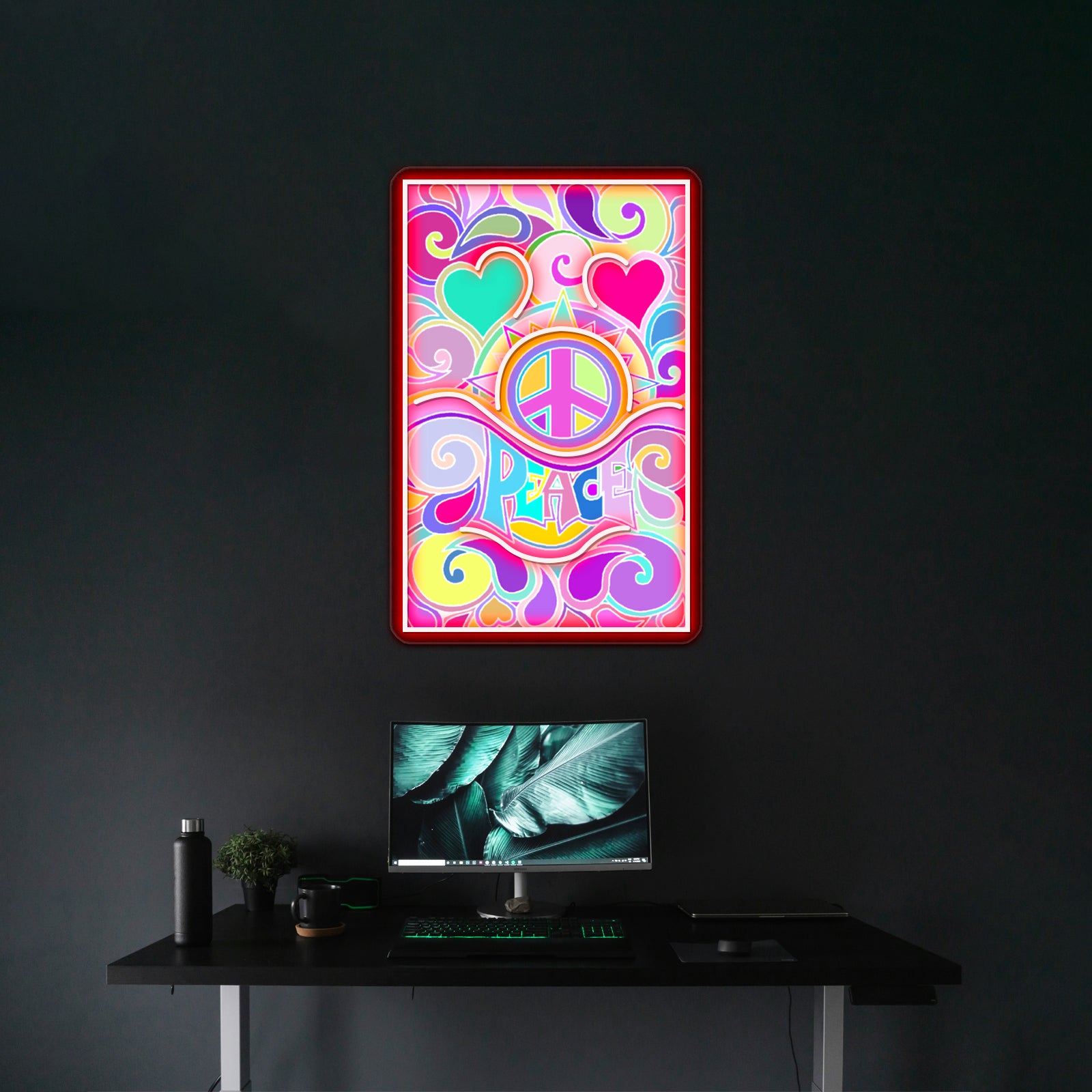 Psychedelic Hippy Retro Peace Art Wall Artwork Neon Signs | Shineneon