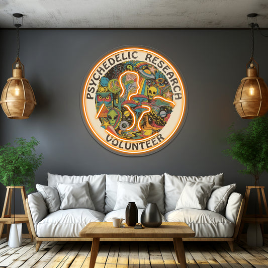 Psychedelic Research Volunteer Wall Artwork Neon Signs