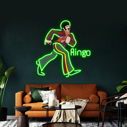 Psychedelic Submarine Running Ringo Artwork Led Signs For Bedroom