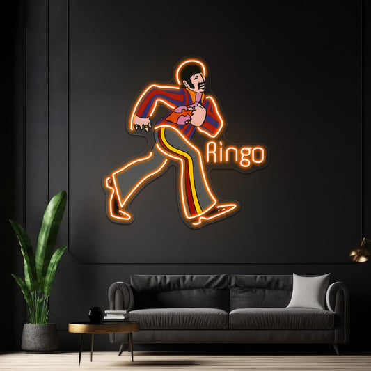 Psychedelic Submarine Running Ringo Artwork Led Signs For Bedroom