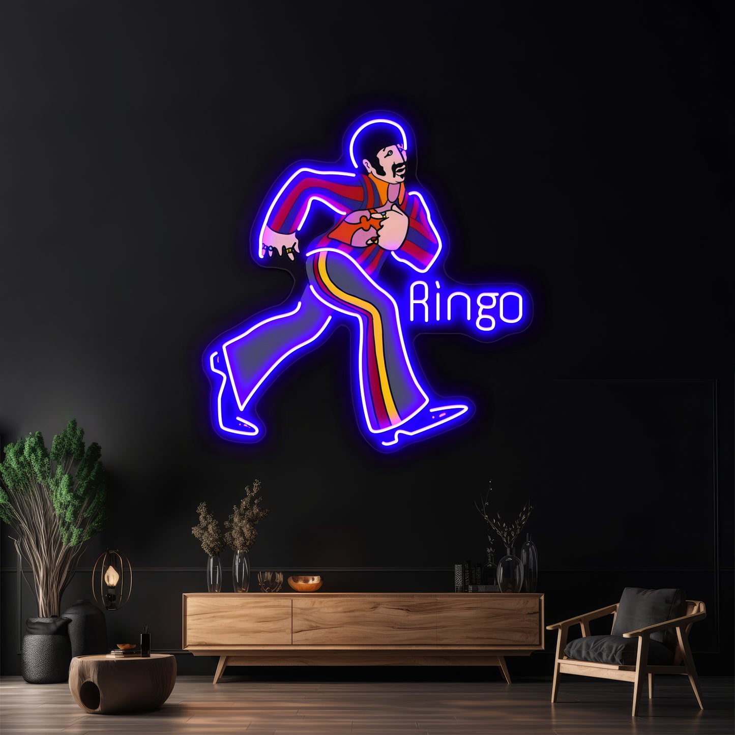 Psychedelic Submarine Running Ringo Artwork Led Signs For Bedroom