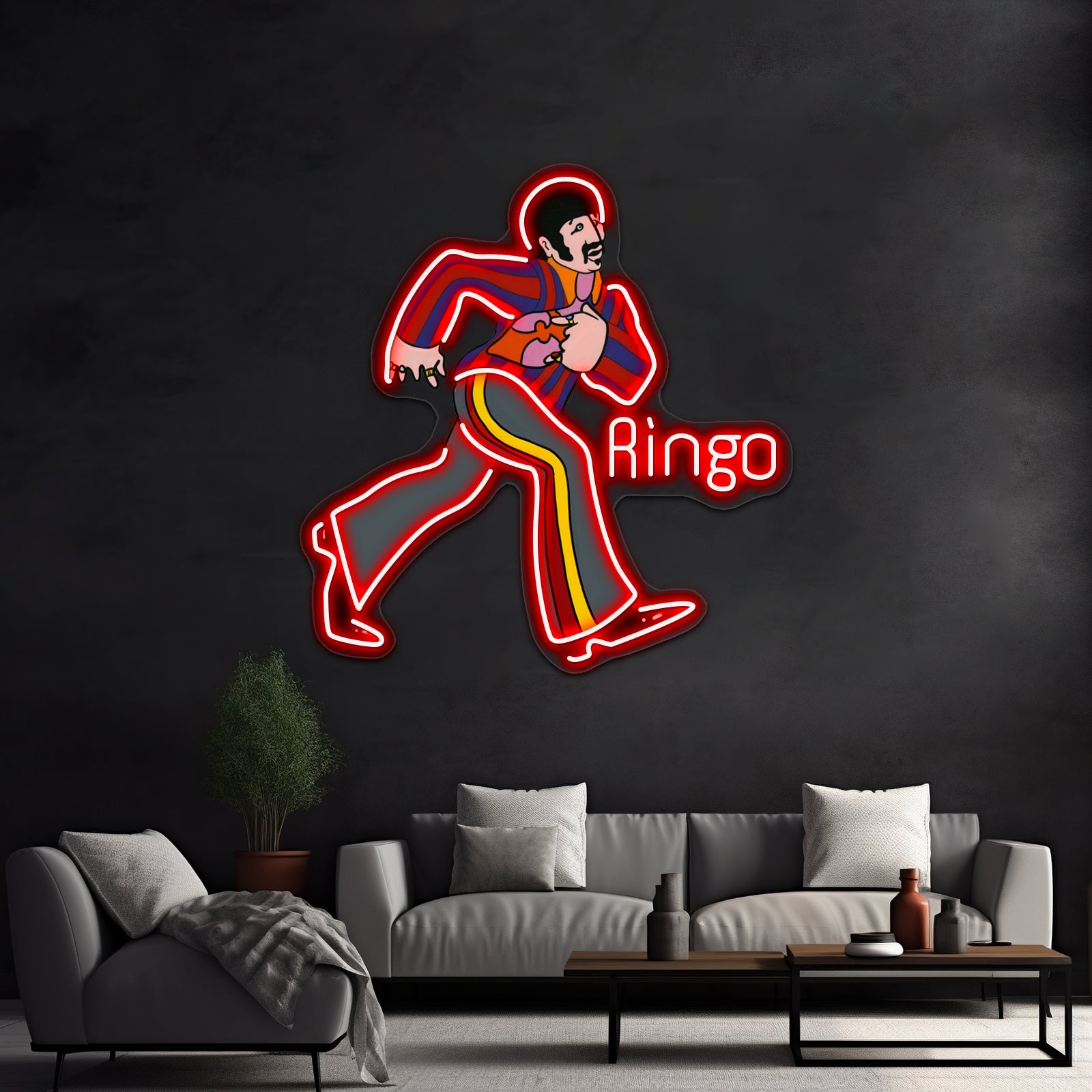 Psychedelic Submarine Running Ringo Artwork Led Signs For Bedroom | Shineneon